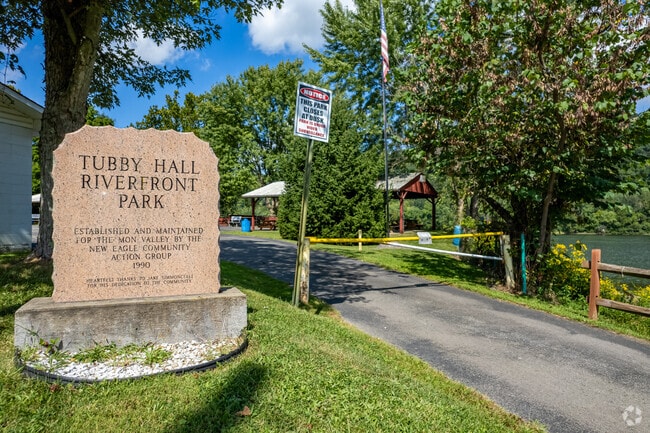 Hall Memorial Park in New Eagle is a peaceful spot to relax by the Monongahela River.