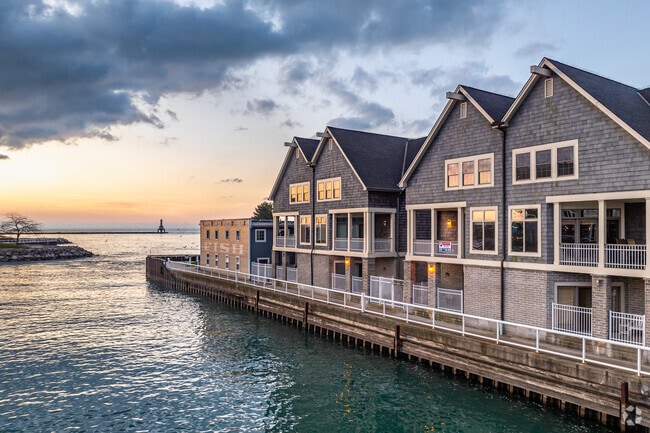 Sunshine greets the Lakefront condos in Port Washington.