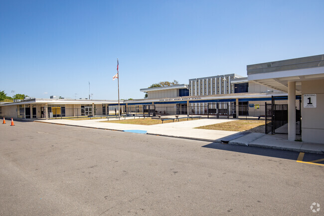 Adams Middle School serves students from 6th through 8th grade.