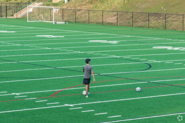 Floral Park features a soccer field where residents can go to practice and play.