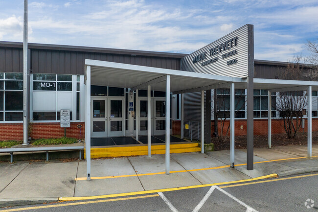 The entrance to Maude Trevvett Elementary School.