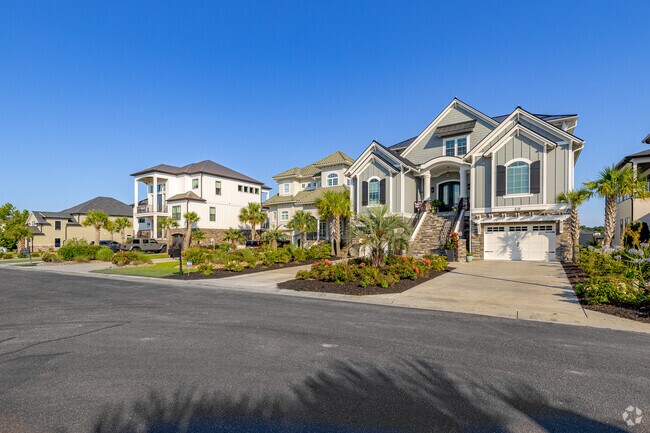 Homes along the Intracoastal Waterway have custom architecture and large lots.