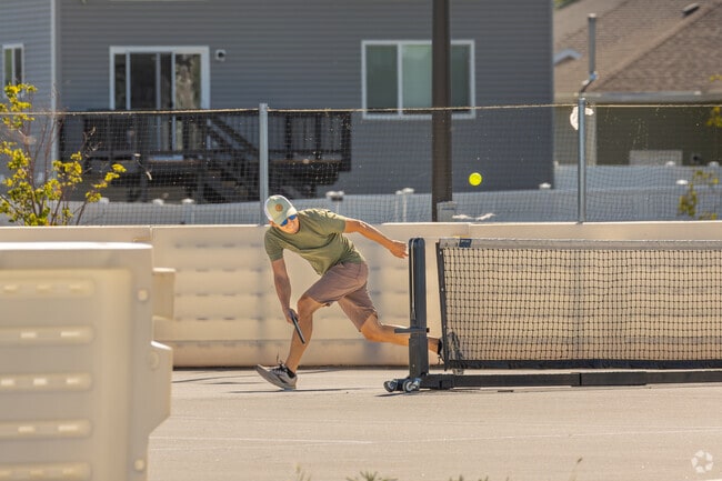 Dakota Park features pickleball courts in the summer and ice rink in the winter.