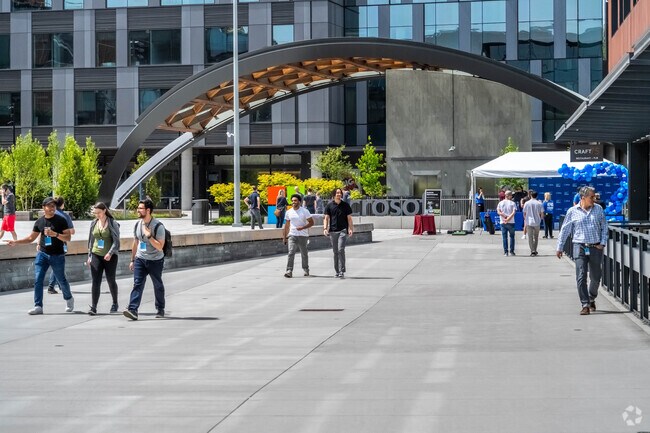 Microsoft campus in Overlake is surrounded by bike lanes, public transportation and more.