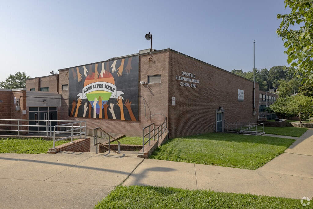 Beechfield Elementary School building in Yale Heights.