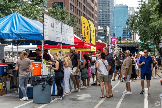 Taste of River North features a variety of local eateries sampling popular menu items.