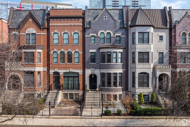 Three story row homes line the streets of Prairie District.
