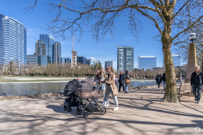 Southwest Bellevue residents head to Downtown Bellevue park for a walk around the loop.