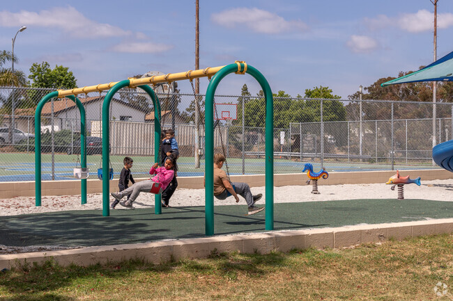 swing into the playground at the Serra Mesa Recreation Center.
