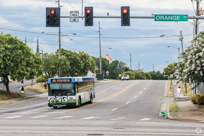 Public transportation takes you from Gainsboro to downtown in just a few minutes.