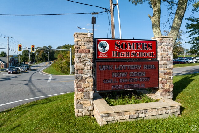Somers High School signage keeps parents updated about the school community.