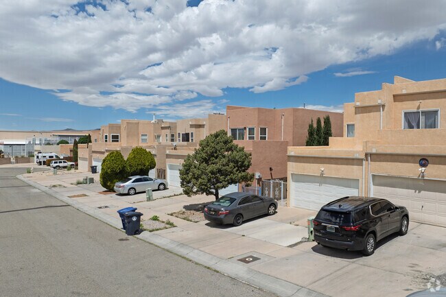 West Bluff has many townhomes with a nod to Pueblo style.