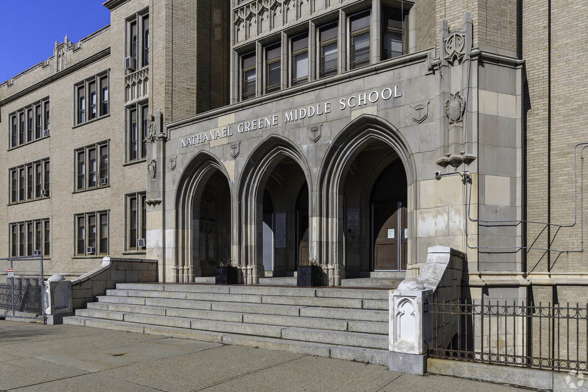 Exterior of Nathanael Greene Middle School