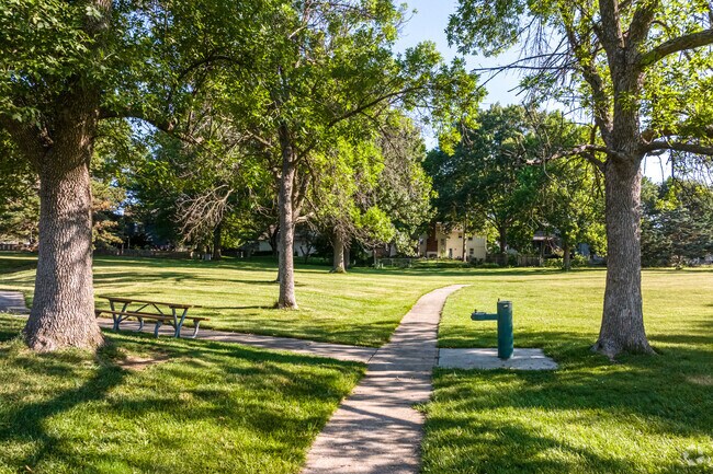 Walk the paved trail at Bluejacket Park.