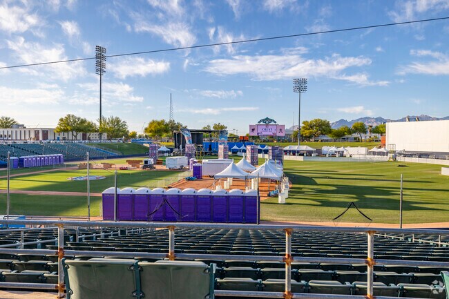 With its expansive grounds and modern amenities, the Kino Sports Complex near Tres Pueblos serves as a premier destination for both amateur and professional sports events in Tucson.