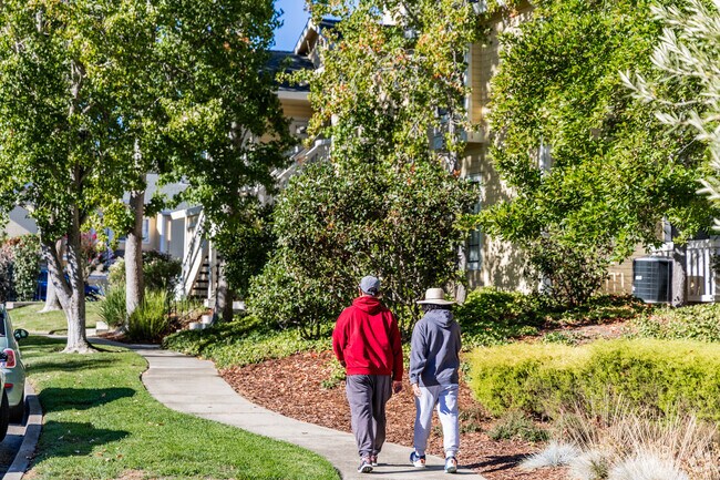 Community members in Village Park frequently enjoy afternoon walks.