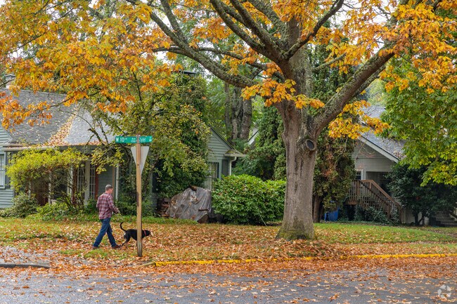 Neighbors enjoy the walkable residential streets of West Eugene.
