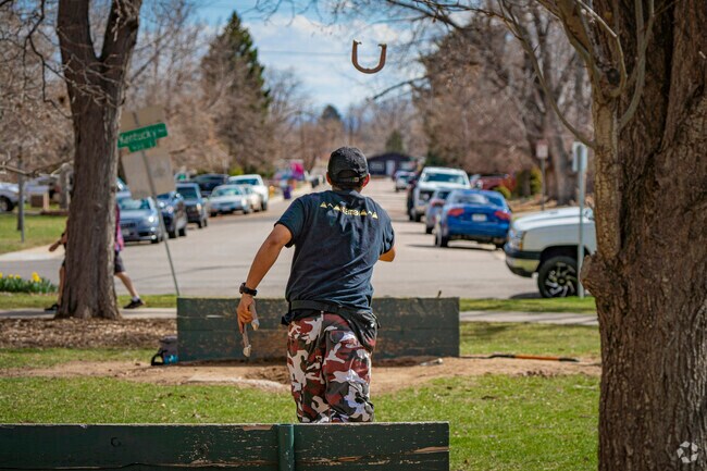 Horseshoes in Athmar Park, Denver, CO is a wonderful spring activity.