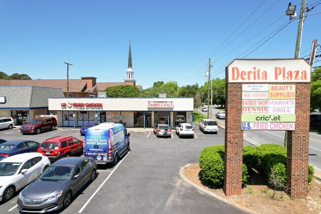 Derita Plaza in the J T Williams area is comprised mostly of local businesses and services.