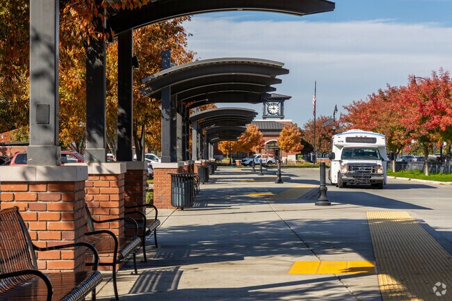 It's easy to get around town by catching the local transit in Downtown Manteca.