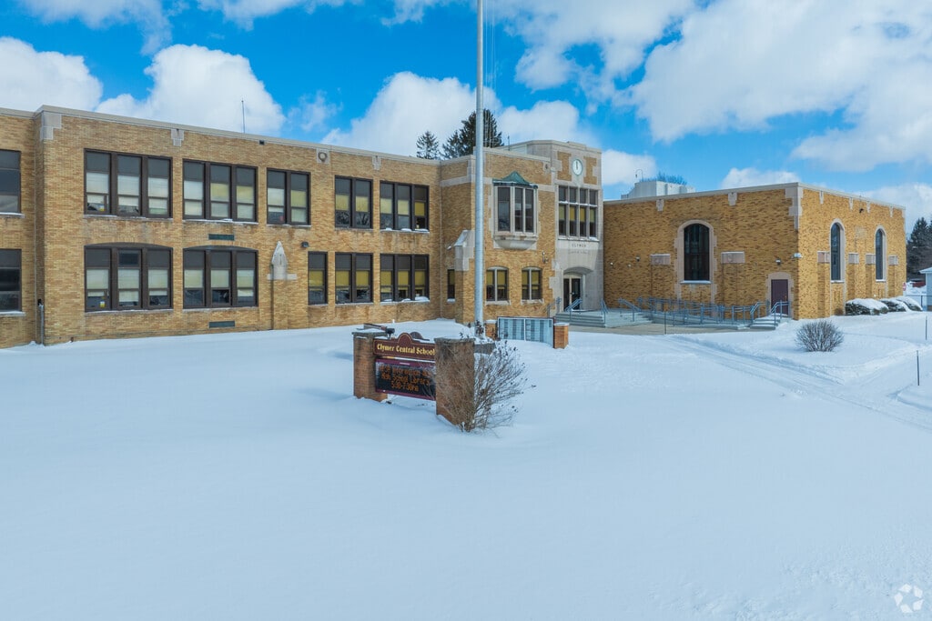The Clymer Central School serves pre-kindergartners through twelfth grade in Clymer and maintains a B- rating from Niche.