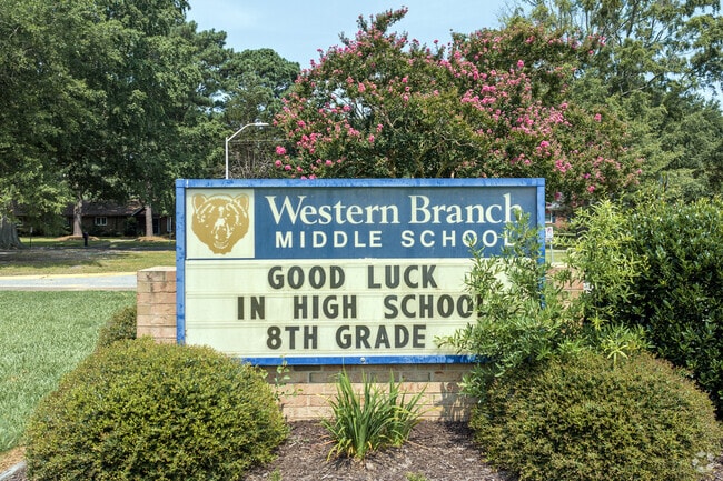 Western Branch Middle serves grades 6-8 in the Western Branch neighborhood.