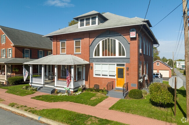 An old bank has been converted to a duplex of homes in Maytown.