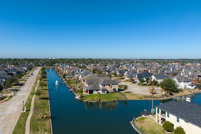 Homes by the lake in Cypress.