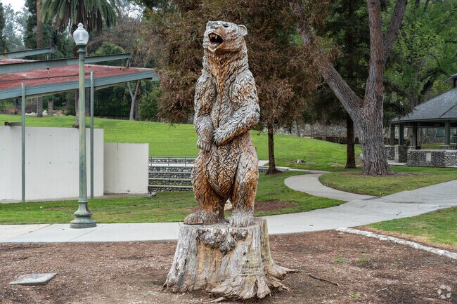 The Grizzly Bear statue adds character to Pomona Valley’s popular Ganesha Park.