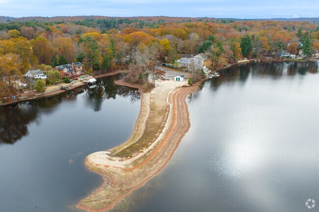 Slack Pond Beach is a private community beach along the Slack Reservoir for Bishop Heights residents to enjoy.
