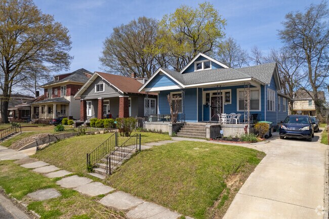 Craftsman homes can be found just north of the Crosstown Concourse.