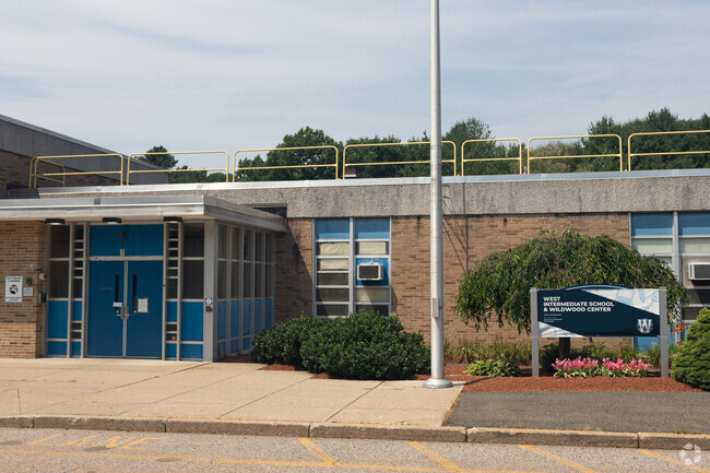 West Intermediate School front entrance in Cormier Park.