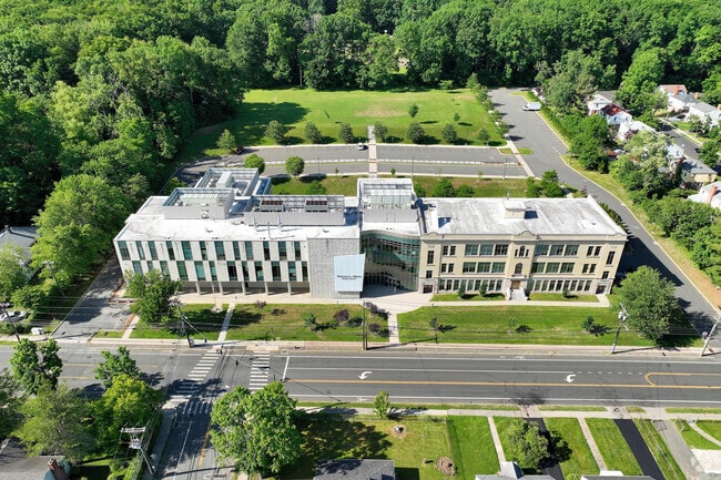 North End Hartford CT Journalism and Media Academy Thirman Miller Middle School arial