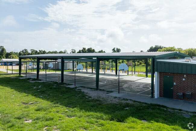 Laurel Elementary School has covered basketball courts.