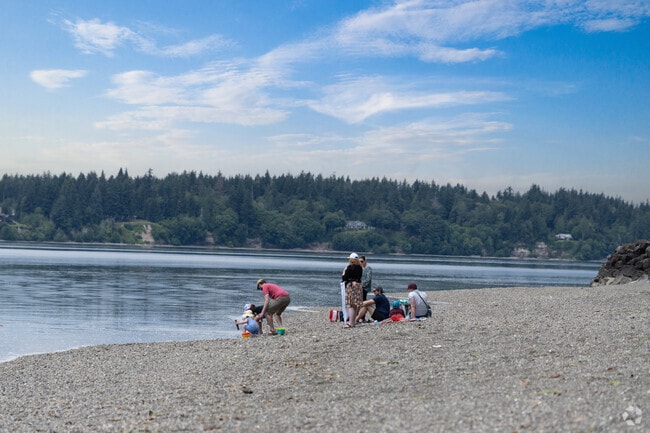 Families in North Olympia can relax at one of the many beaches serving the community.