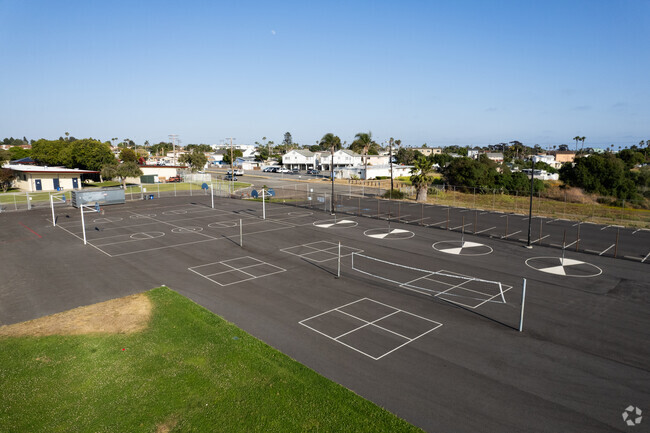 The basketball courts at Laurel Elementary School in Oceanside.