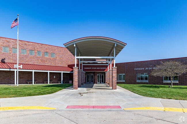 Fairbury Junior/Senior High School is easily assessed on the east side of town.