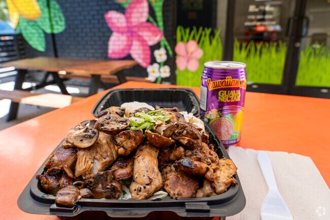 Hidden Valley is home to a variety of ethnic cuisines, including heaping plates of Hawaiian BBQ.