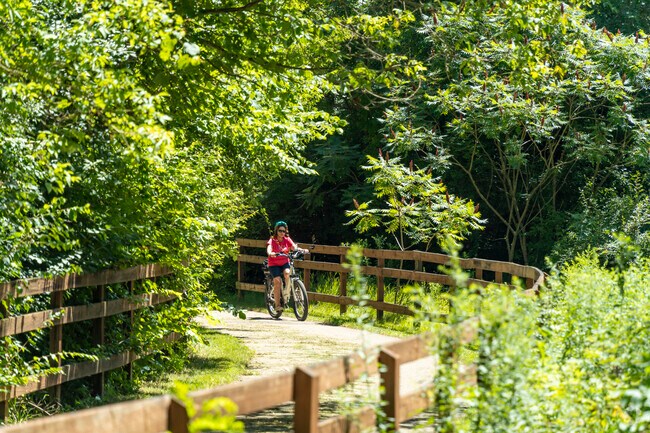 Island Lake Recreation Area has many miles of trails for bikers and hikers.