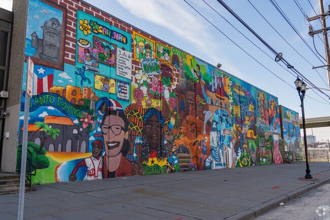 Ferris Higschool sports an amazing mural located on the back of the buulding.