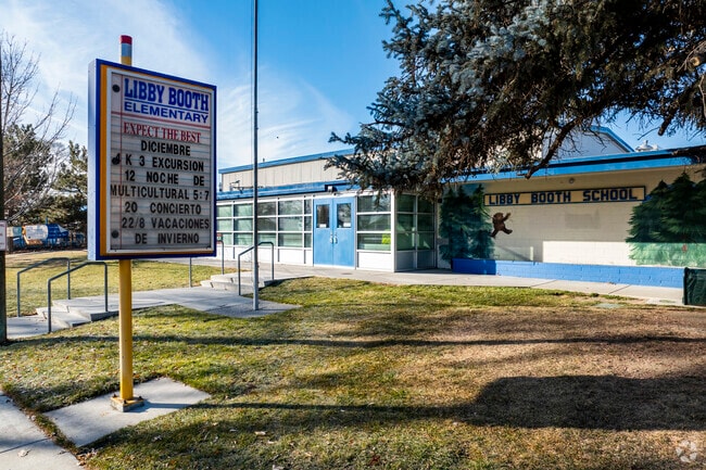 The message board outside Libby C Booth Elementary School.