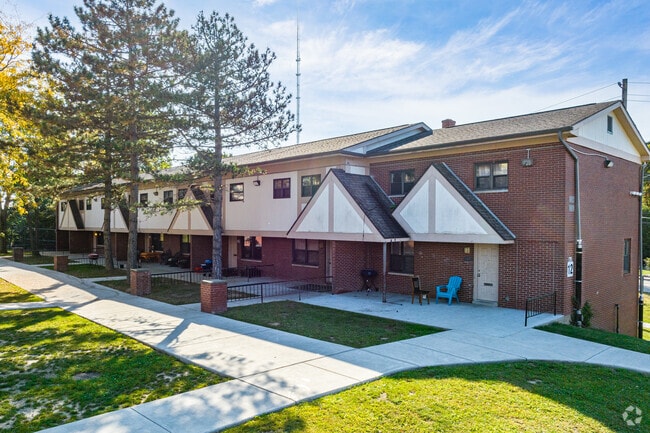 Cozy row homes fill Northview Heights Estates in the Northview Heights neightborhood.