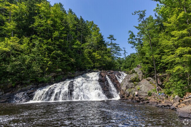 Swimmers can often be found at Profile Falls in the Franklin Falls Recreation Area in Hill, NH.