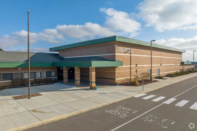 Front entry of Beck Centennial Elementary School.