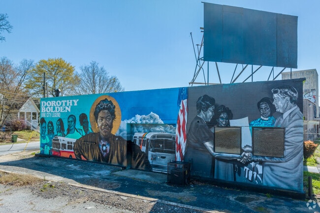 The West End has colorful murals scattered throughout the neighborhood.