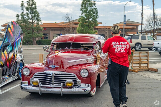 Car culture is celebrated at Love & Lowriders in Moreno Valley near Rainbow Ridge.