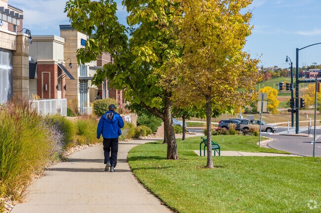 Sidewalks line the residential streets of Church Ranch.