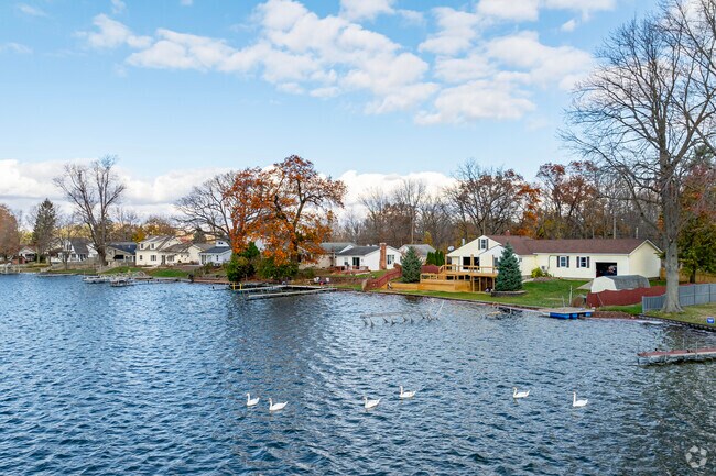 Lake life is a central theme throughout Michigan Center's lakeside community.