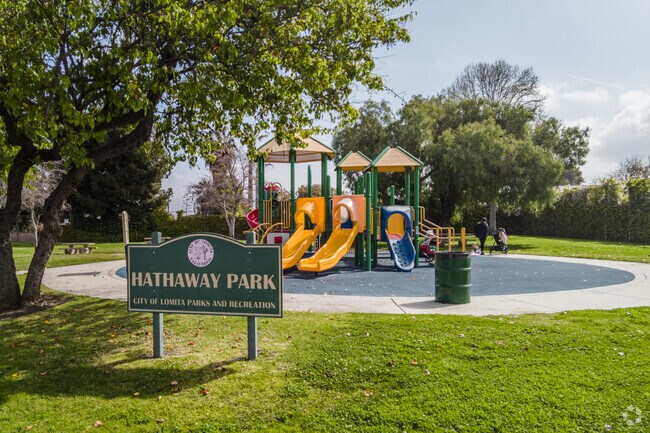 Hathaway Park is a favorite among children in the Lomita neighborhood for its playground.