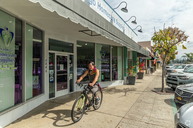 The prewar commercial district of Lemon Grove has independent businesses lining the street.